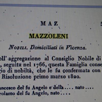 nobilaire 003famille Mazzoleni titre de Nobile
